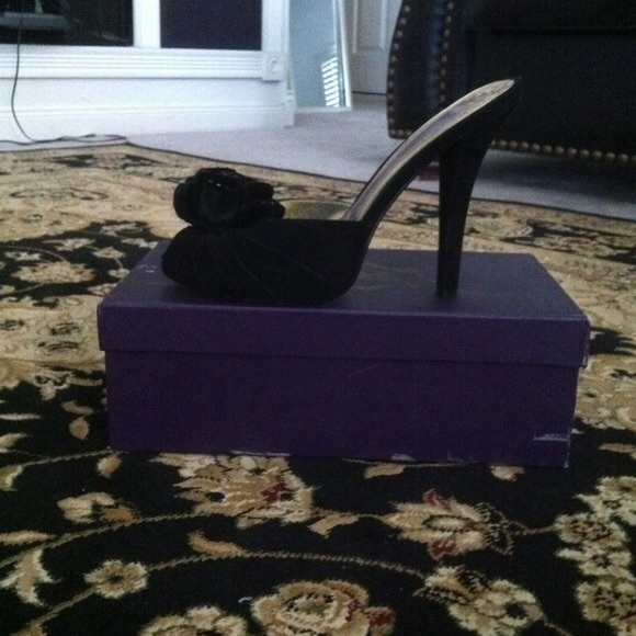 Black velvet mule heels - Hale Bob