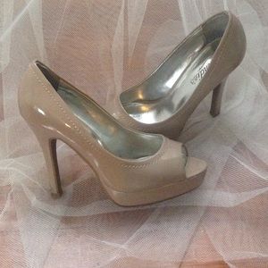 Nude Peep Toe Pumps