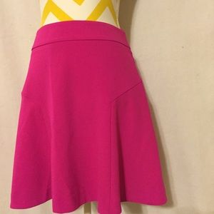 Express hot pink high waist flare skirt