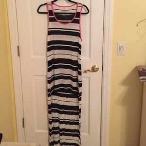 Blue life high low stripped dress