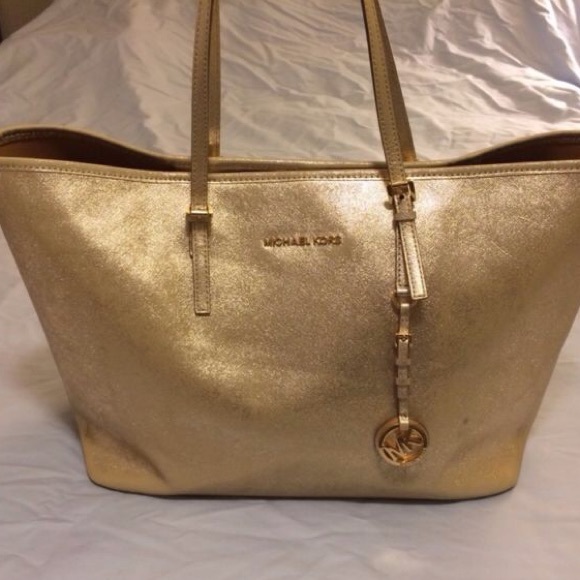 Michael Kors Jet Set Tote Authentic Large Gold