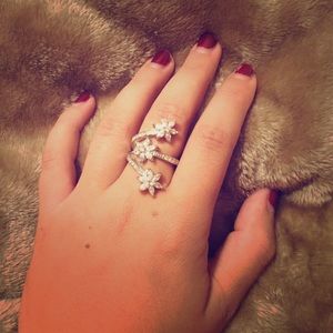 Twisted cubic zirconium ring