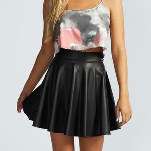 Black Faux Leather Skirt