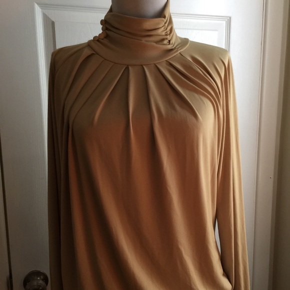 New your & company gold high neck blouse
