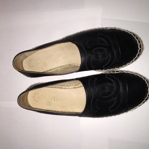 Chanel Espadrilles Leather Black