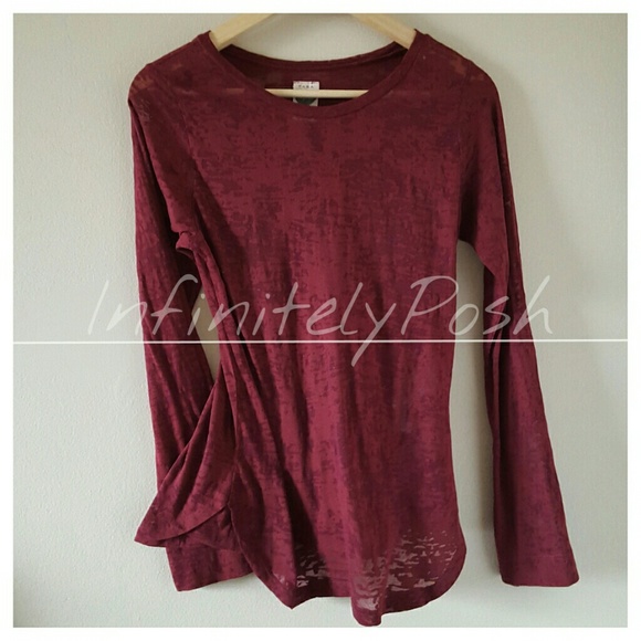 Zara Tops - Burgundy Zara Long Sleeve Shirt