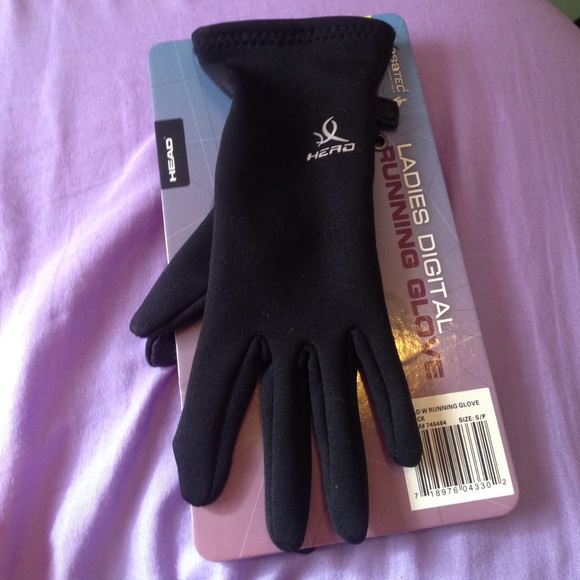 Women's black winter gloves with screen touch