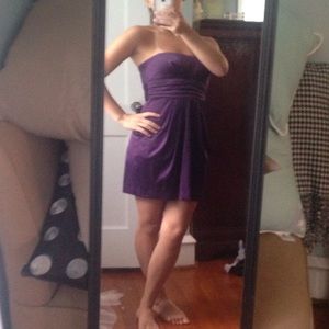 Plum/Purple Strapless Satin Dress