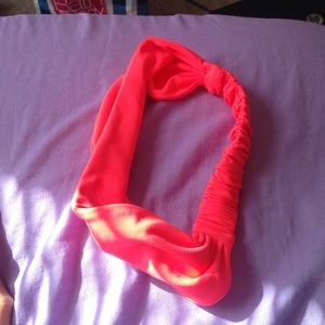 Neon pink workout headband