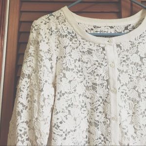 White Laced Cardigan