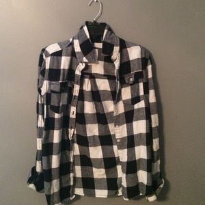Black and white plaid shirt
