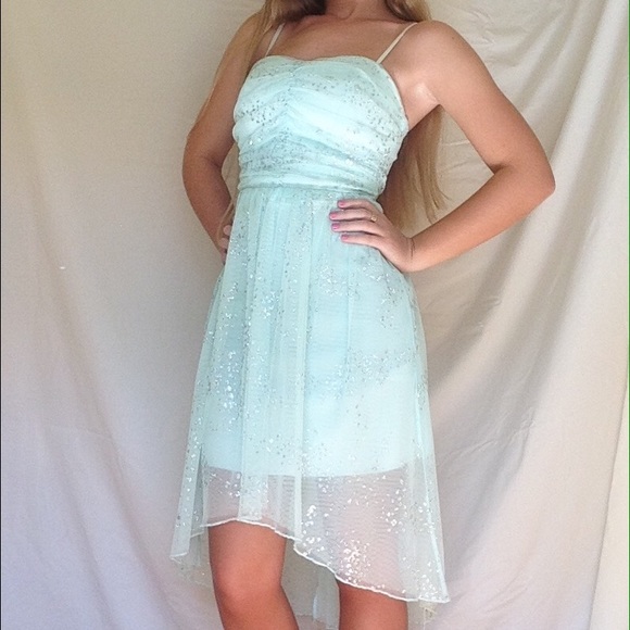 mint sparkled  homecoming dress