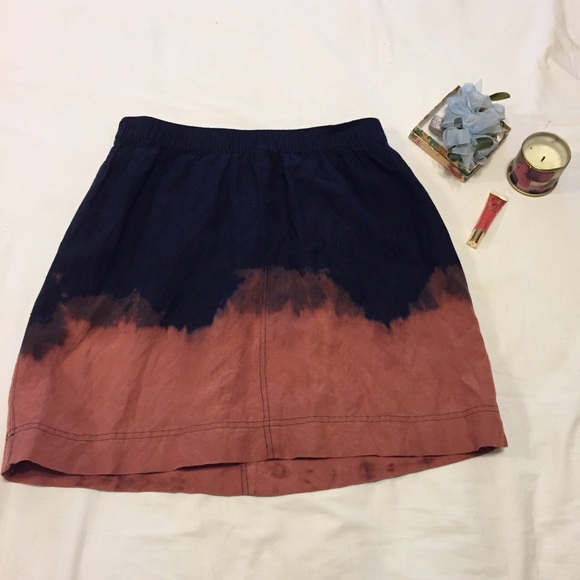 Navy and Peach Ombré Skater Skirt