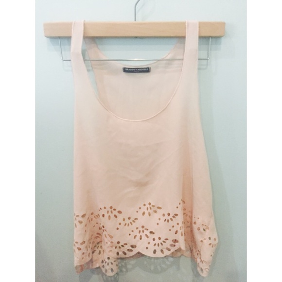 SOLD Brandy Melville peach cutout tank