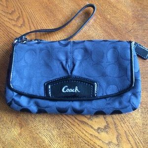 Coach Wristlet - Black with patent leather!