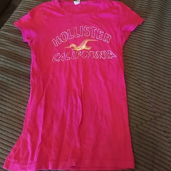 Hollister bright pink shirt