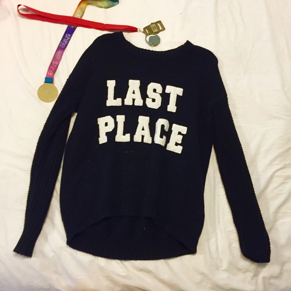 Forever 21 Black and White Sweater with Quote