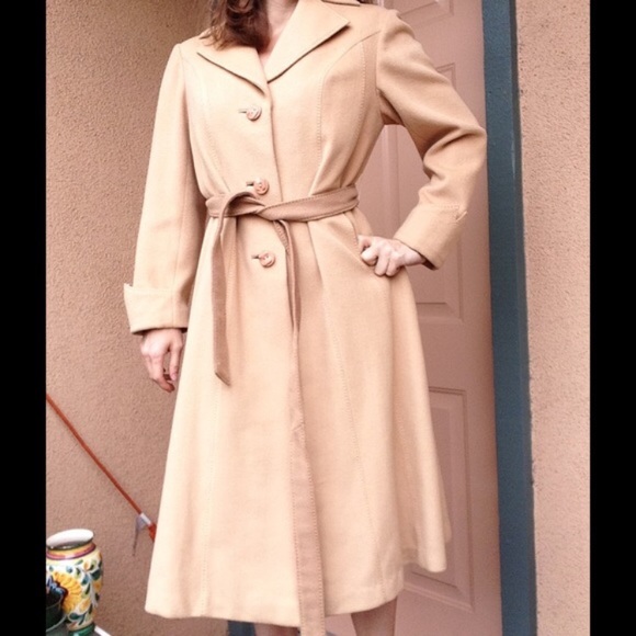 SOLD Vintage Long Fall Winter Coat Camel - Picture 5 of 5