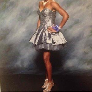 Charcoal Gray Sequined Dress