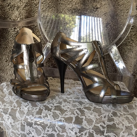 Michael Kors Shoes - Michael Kors metallic cut-out peep-toes