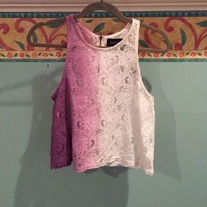 MinkPink tye dye crochet tank top