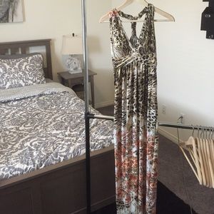 Gold embellished maxi dress