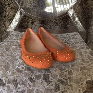 Pumpkin studded ballet flats