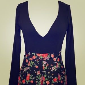Floral/ black dress.