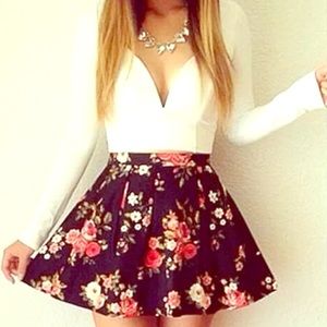 Floral/ White dress.
