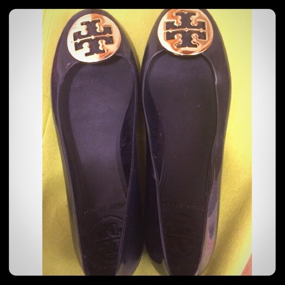 Navy Blue Tory Burch Jelly Flats