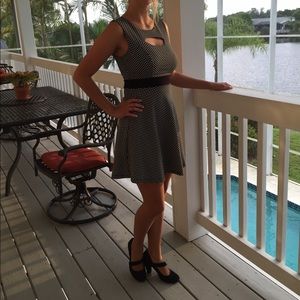 Retro Black with white poka dot dress.