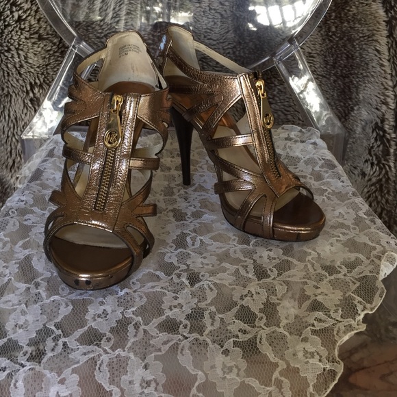 Bronze Michael Kors cut-out sandals