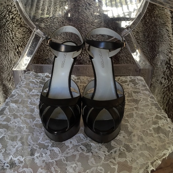 Sergio Rossi platform leather peep-toe pumps