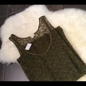 J crew floral lace tank top