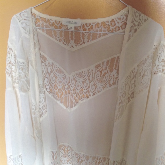 Lace Kimono Cardigan Ivory