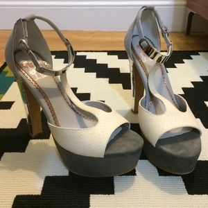 Platform t-strap heels