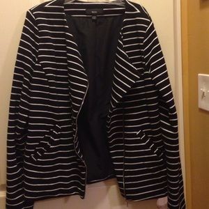 Striped black and white jacket.