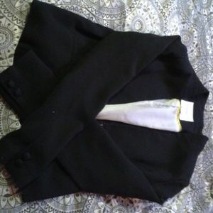 Black blazer with hook front closure