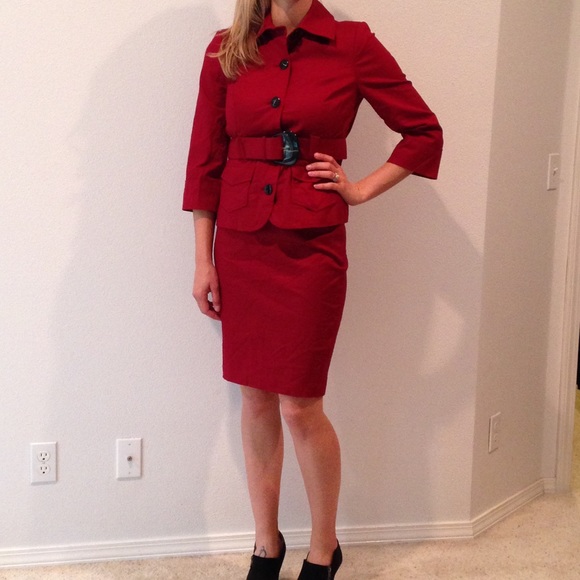 Red Suit Jacket / Skirt Combo