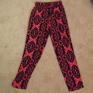 Redish pink and black joggers