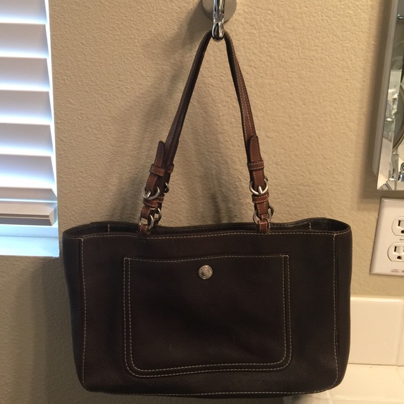 Coach tote brown leather
