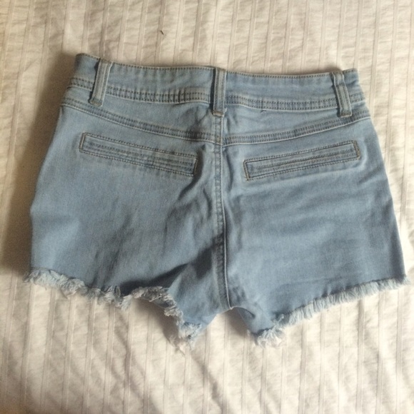 lace-up denim shorts - Picture 3 of 3