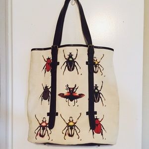 Unique Anthropologie beetle tote - great condition