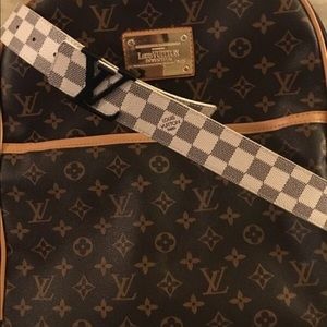 Louis Vuitton book bag and Louis Vuitton belt