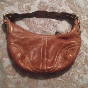 Coach distressed tan leather purse