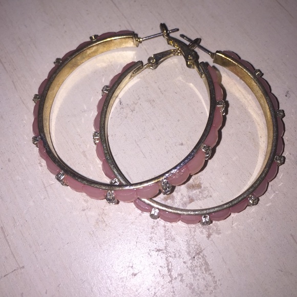 Pink hoop earrings