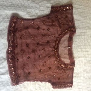 TRADED ❤️ sequined mesh crop top