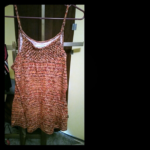 Brown and orange tank top