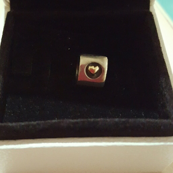 Sterling silver pandora two toned gold heart