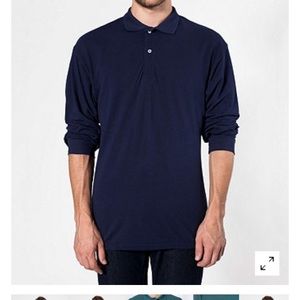 NWOT, American Apparel Men's Long Sleeve Polo